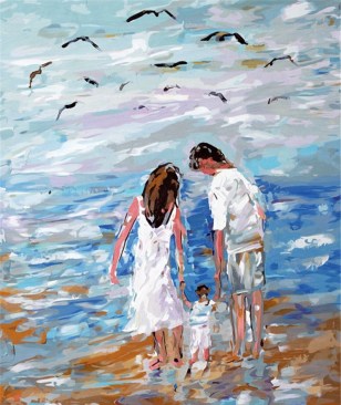 Seascape-family-parents-painting-Home-Decor-abstract-drawing-picture-By-Numbers-Handwork-Canvas-decoration-living-room